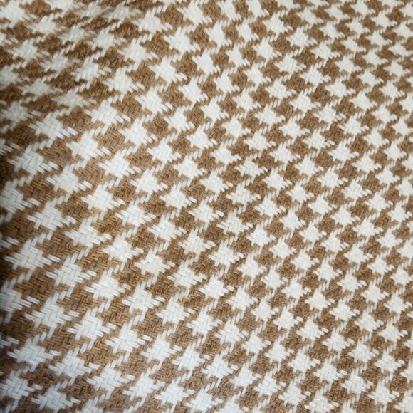 Ann Taylor Loft Skirt Womens Size 4 Tan White Houndstooth Wool Blend Pencil - Picture 3 of 6